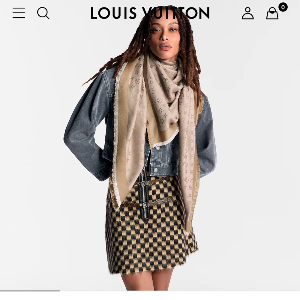 Louis Vuitton Monogram denim Beige Shawl